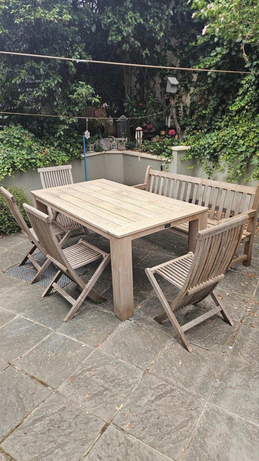 houten tuinset, Tuin en Terras, Ophalen, Zo goed als nieuw, Bank, Tuinset