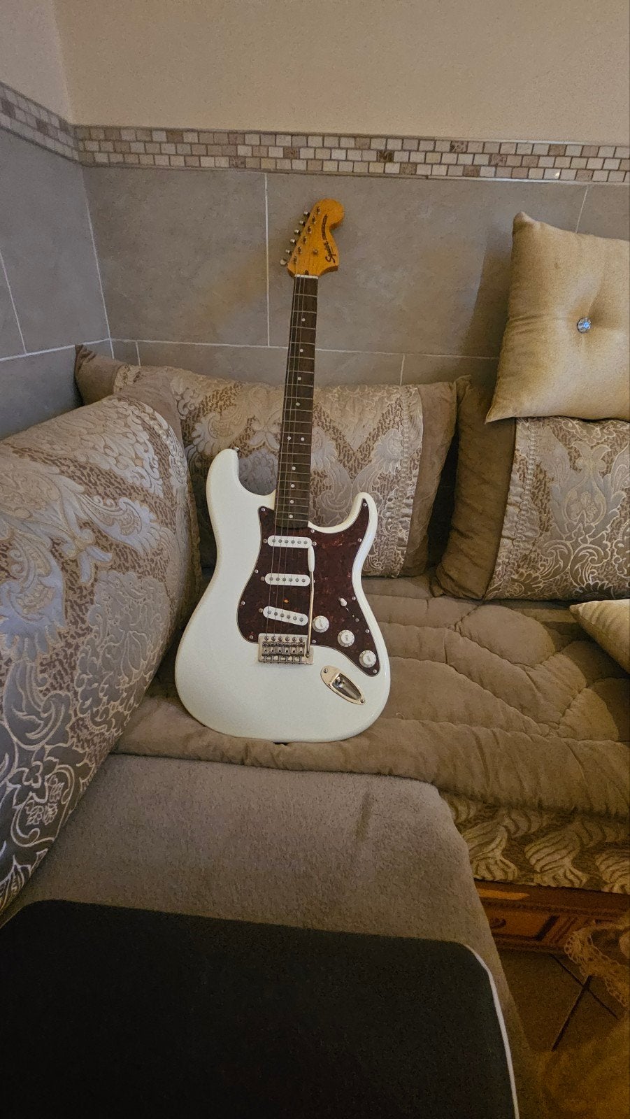 elektrisch gitar en goed staat nam [ stratocaster], Muziek en Instrumenten, Ophalen, Gebruikt, Fender