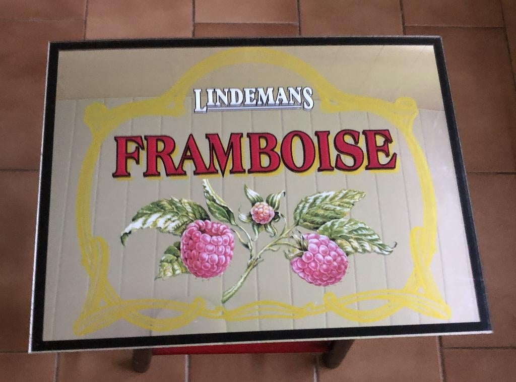 Lindemans Framboise reclamebord - spiegel, Enlèvement ou Envoi, Utilisé