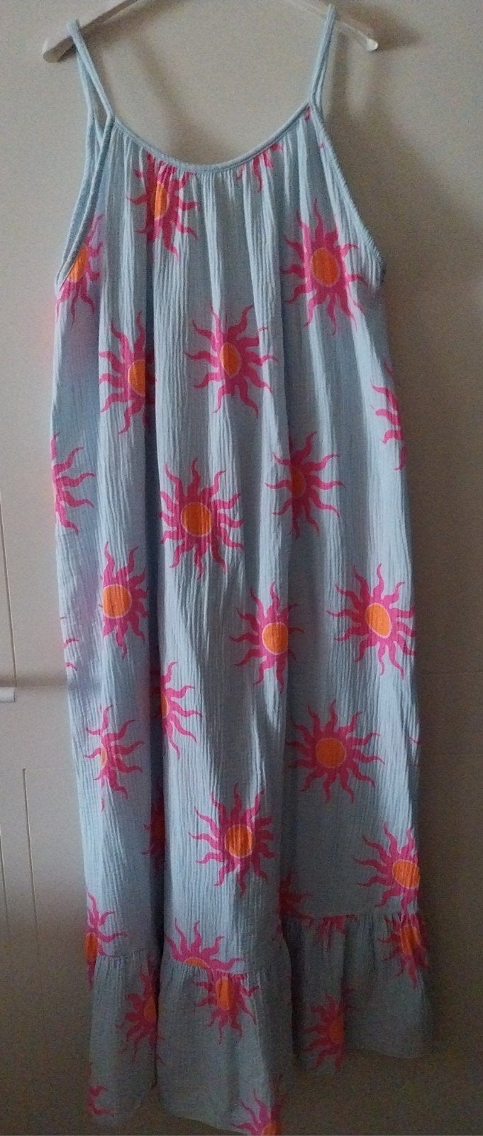 lange jurk zonnetjesprint L/XL nieuw, Ophalen of Verzenden, Oranje, Jurk