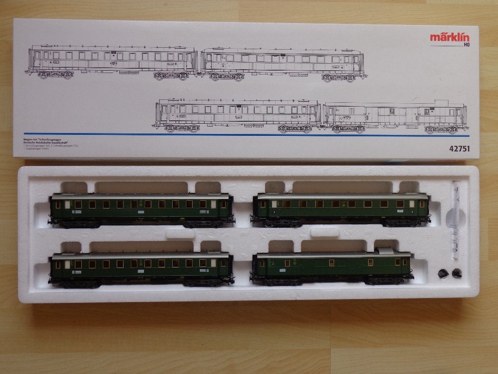 Marklin ho DRG 42751 Coffret de 4 Voitures., Enlèvement, Comme neuf, Wagon, Märklin
