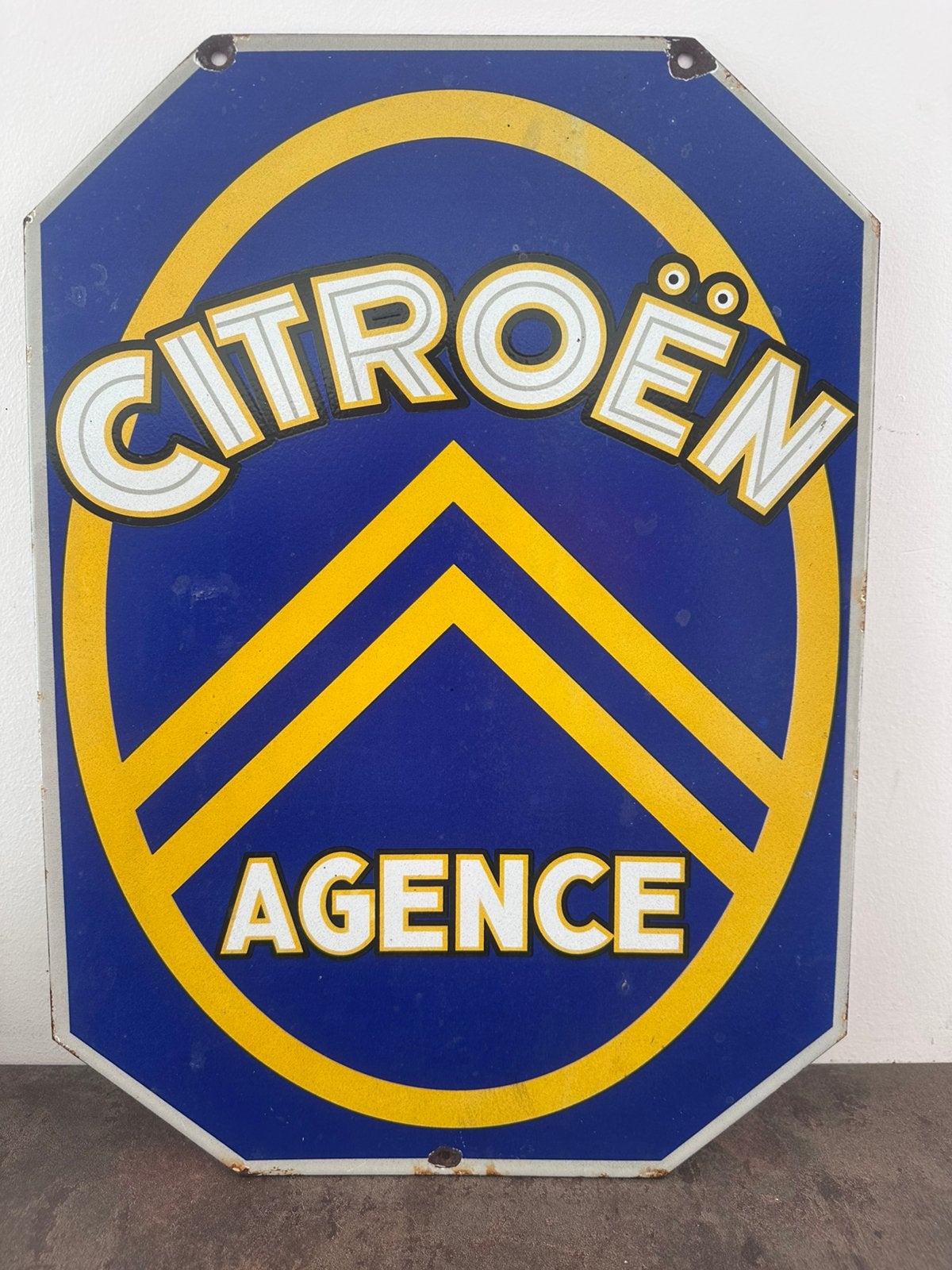 Superbe plaque garage agence Citroën émaillée, Enlèvement ou Envoi, Utilisé, Panneau publicitaire