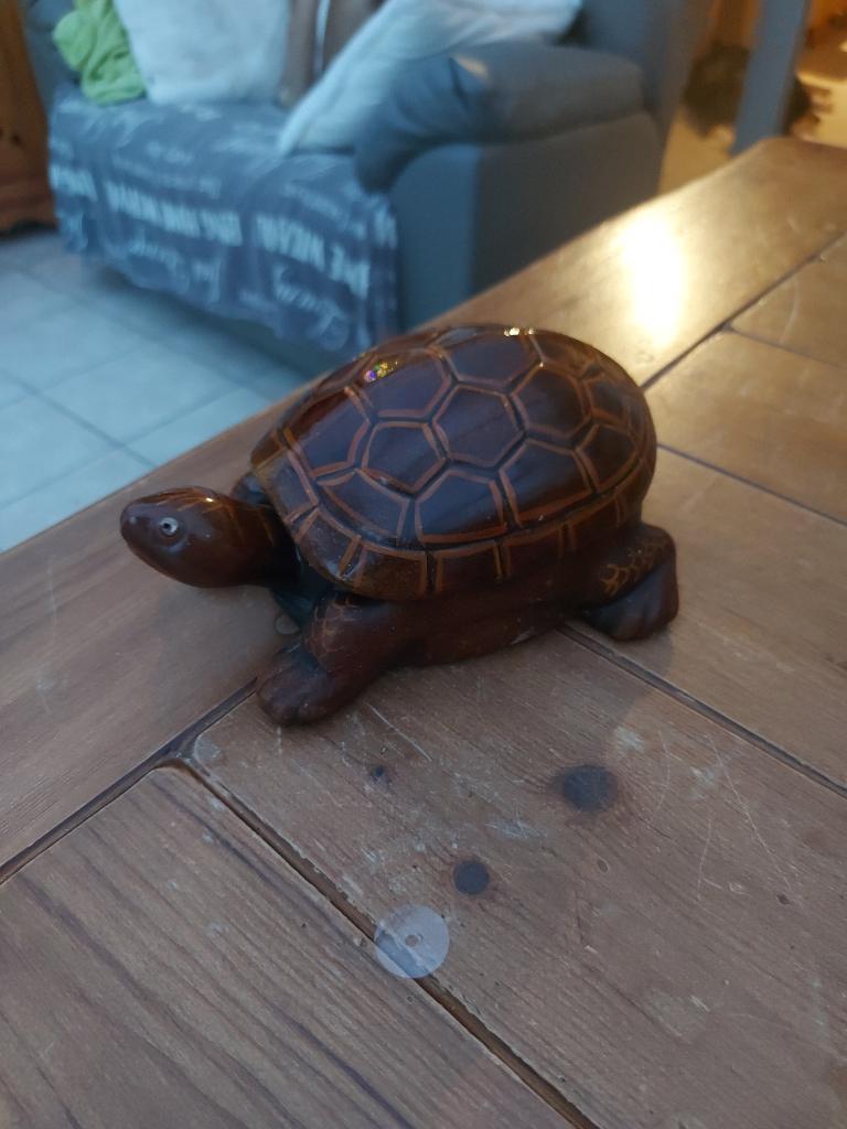 bruine keramieken schildpad, Ophalen of Verzenden