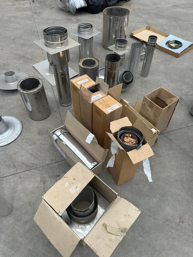 Schouwpijpen inox allerlei maten zie foto’s! Volledig box!, Doe-het-zelf en Bouw, Ophalen