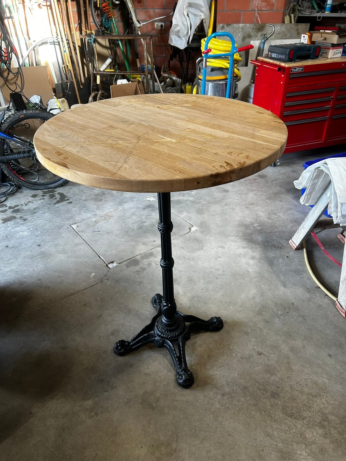 Hoge tafel met eiken blad, Huis en Inrichting, Ophalen, Zo goed als nieuw