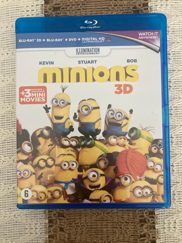 Minions blu-ray 3D , blu-ray en DVD, Ophalen of Verzenden, Zo goed als nieuw