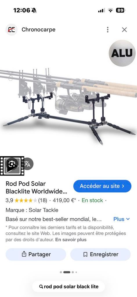 Rod pod solar black lite, Watersport en Boten, Hengelsport | Karpervissen, Ophalen, Zo goed als nieuw