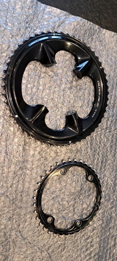 kettingbladen van shimano dura ace 12 speed 52/36, Fietsen en Brommers, Crankstel of Pedalen, Gebruikt, Ophalen of Verzenden, Aluminium