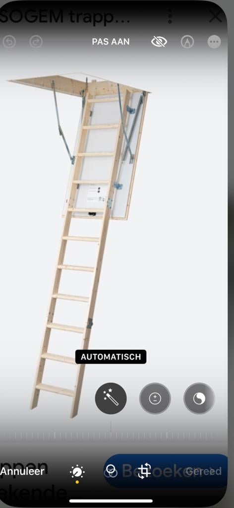 Houten zoldertrap in beuk, Doe-het-zelf en Bouw, Ladders en Trappen, Ophalen, Zo goed als nieuw