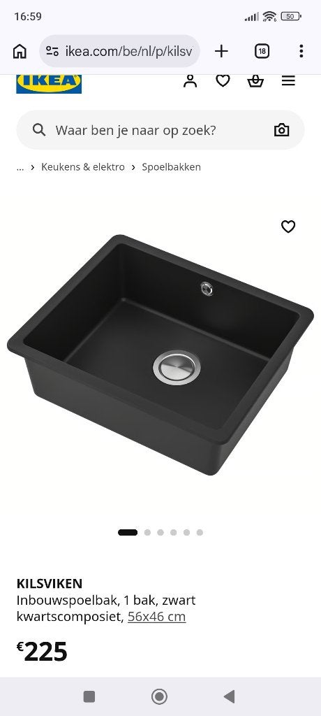 Inbouw Gootsteen Ikea, Neuf, 25 à 50 cm, Moins de 100 cm, Enlèvement
