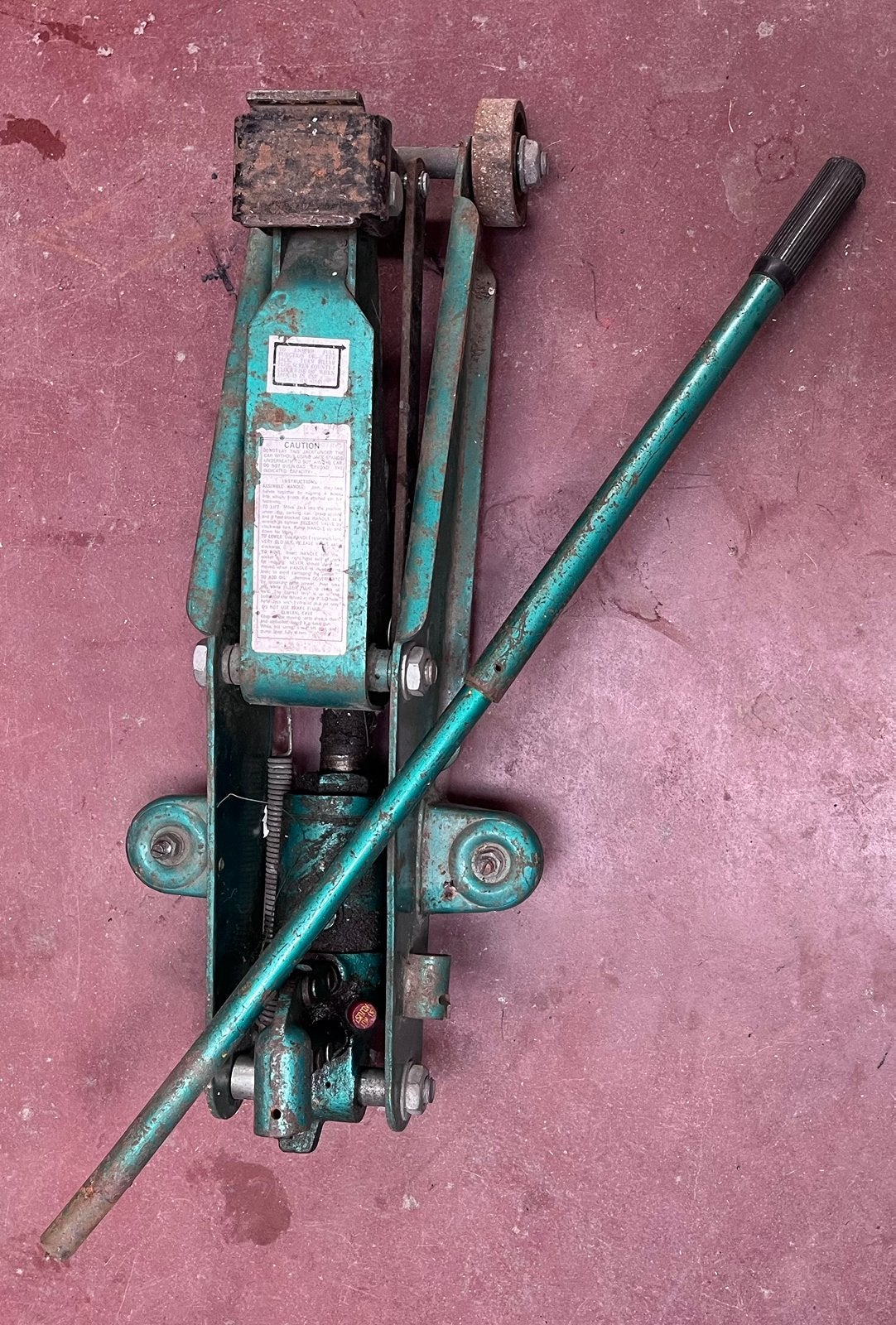 Vintage Hydraulische Garagekrik / Verrijdbare Autokrik, Ophalen, Garagekrik