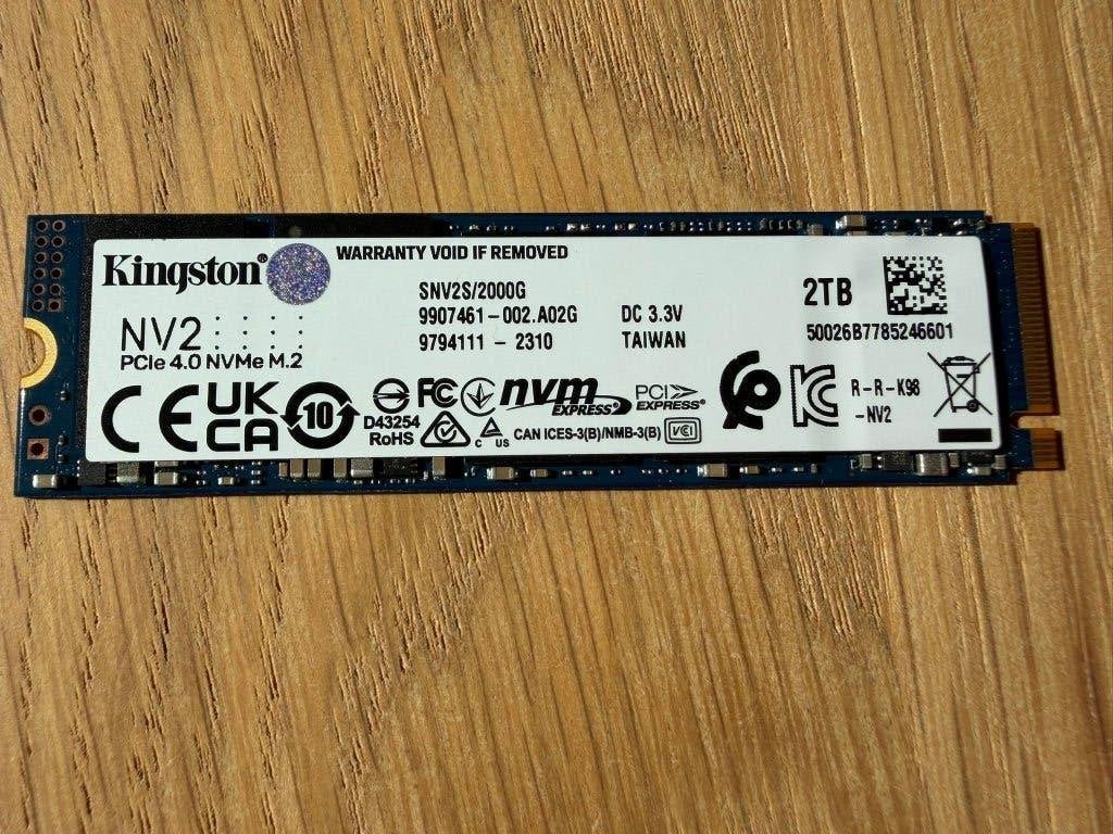 interne ssd Kingston NV2 2 TB, Informatique & Logiciels, Disques durs, Kingston, SSD, Interne, Comme neuf