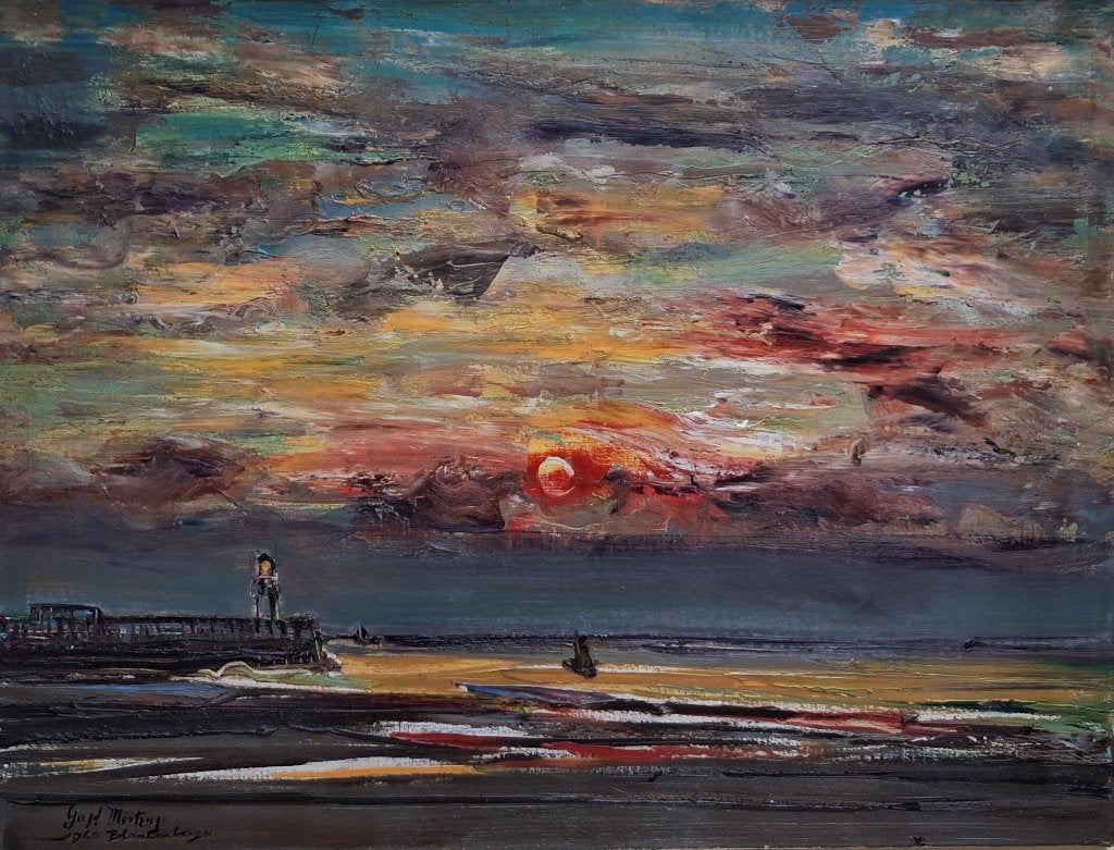 Gust Mertens (1909-1970) Blankenberge, Ophalen, Maritiem / water, Gedateerd, Doek