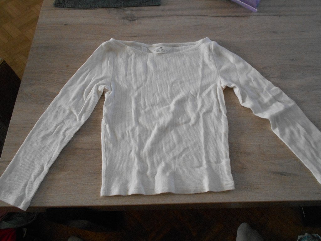 witte effen longsleeve maat 146 - 152 h&m, Enfants & Bébés, Vêtements enfant | Taille 146, Enlèvement ou Envoi, Chemise ou À manches longues