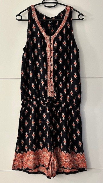 Mouwloze playsuit met print, Kleding | Dames, Atmosphere, Zwart, Maat 42/44 (L), Ophalen of Verzenden