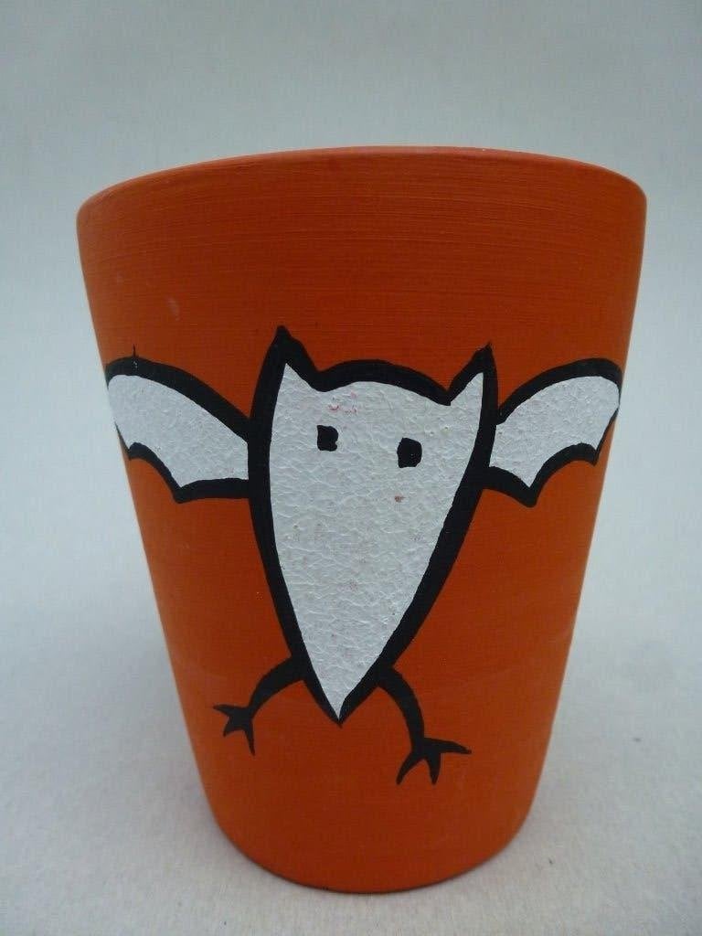 pot de bougie orange chauve-souris d'Halloween, Enlèvement ou Envoi, Neuf, Décoration