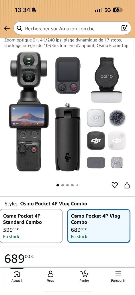 DJI Osmo Pocket 4P Vlog Combo – Neuf Scellé, Enlèvement, Neuf
