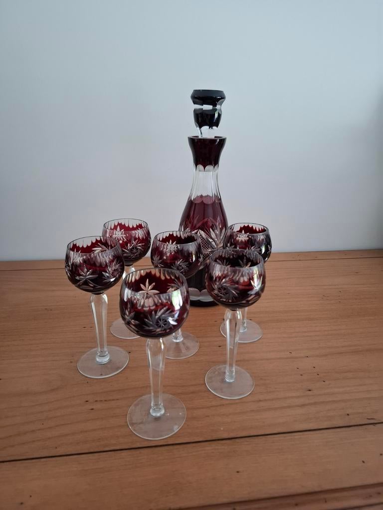 Karaf + zes glaasjes, Ophalen
