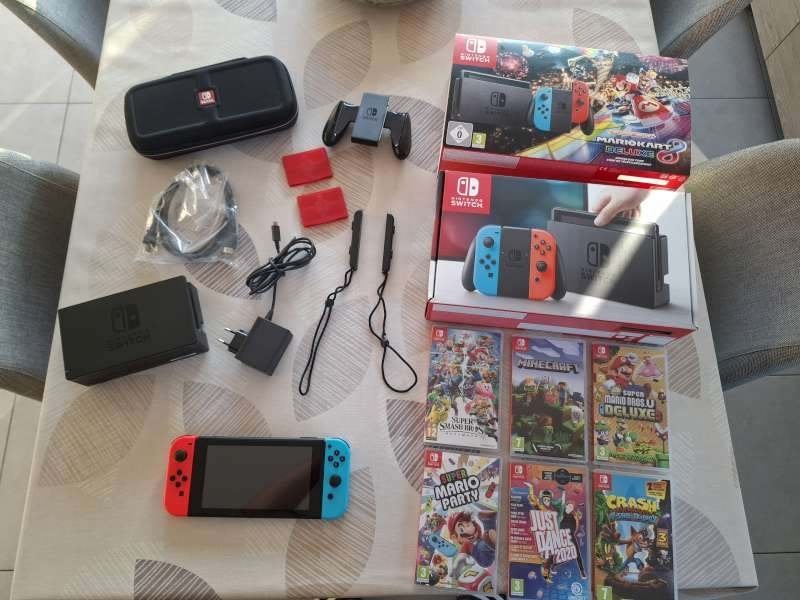 Nintendo Switch met toebehoren en games, Ophalen, Zo goed als nieuw