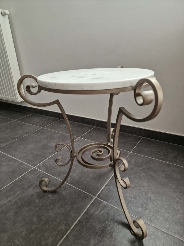 Petite table fer forgé et marbre, Enlèvement