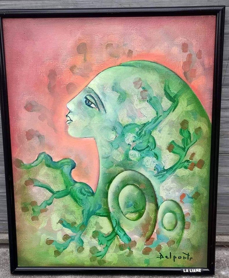 Huile sur toile la liane signe Charles Delporte, Enlèvement ou Envoi