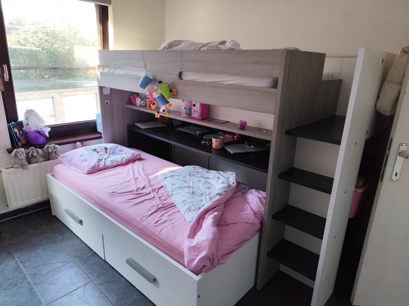 stapelbed met bureau zonder matrassen, Ophalen, Stapelbed