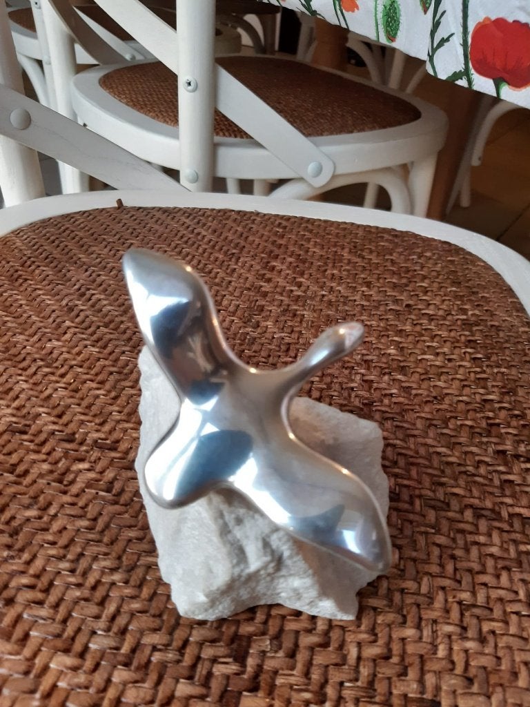 Effigie oiseau sur rocher - aluminium, Ophalen of Verzenden