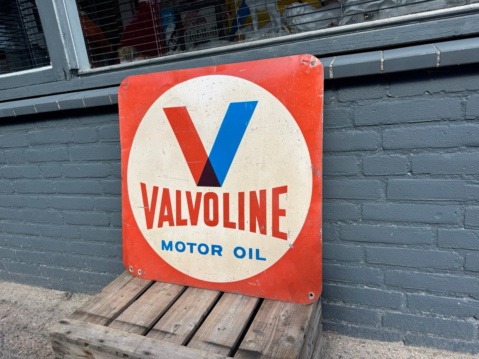Huile moteur VALVOLINE ancienne Billboard, Collections, Panneau publicitaire, Enlèvement ou Envoi, ., Utilisé