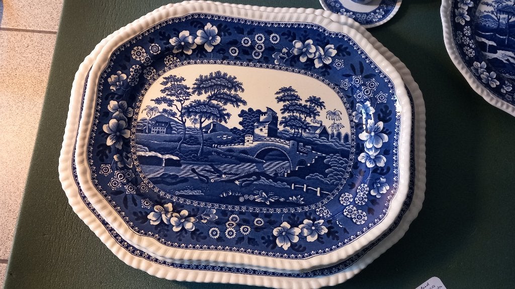 23-delig Spode Copeland “Tower” servies – blauw/wit, Ophalen of Verzenden
