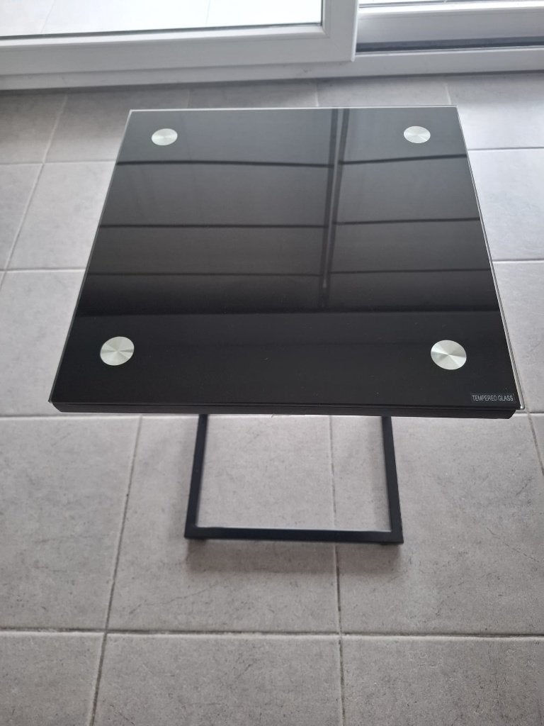 Bijzettafel - glas, Huis en Inrichting, Ophalen, Gebruikt, Vierkant, Glas