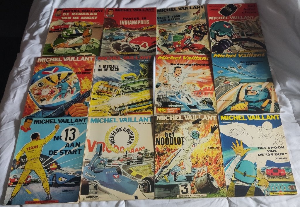 32 vintage Michel Vaillant strips - incl. 1e druk 1960, Gelezen, Jean Graton, Ophalen of Verzenden, Meerdere stripboeken