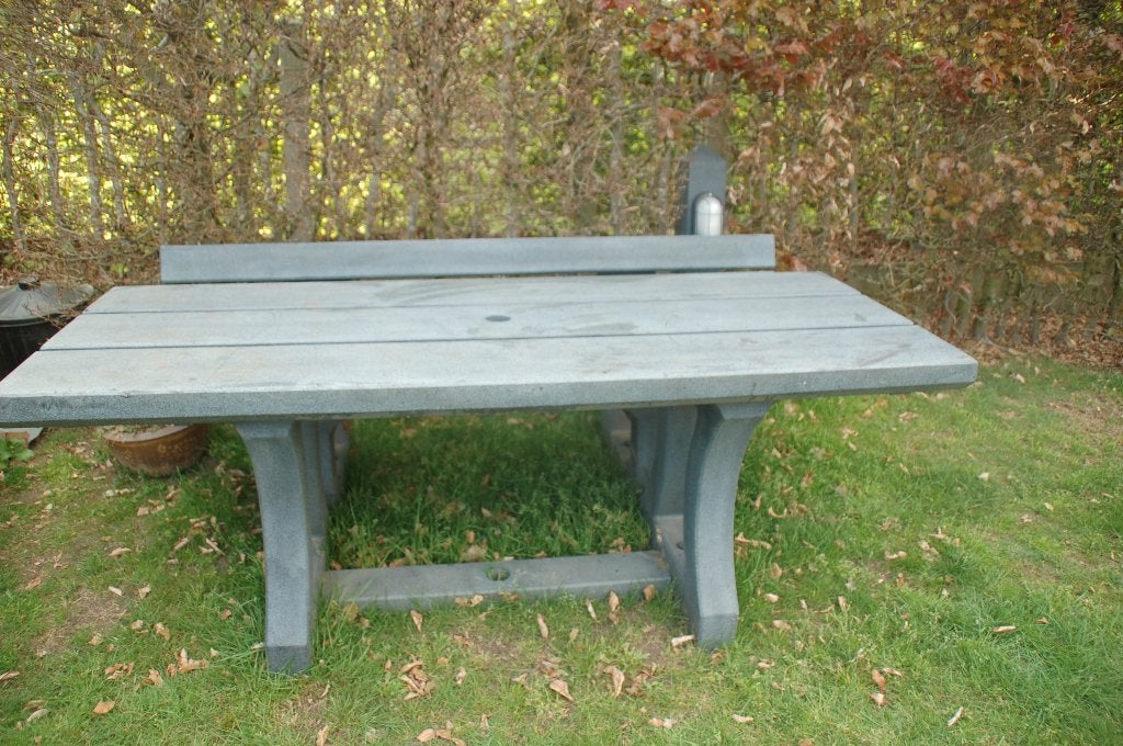 tuinset, tafel met twee banken, weersbestendig ! antraciet, Ophalen, Gebruikt, Rechthoekig