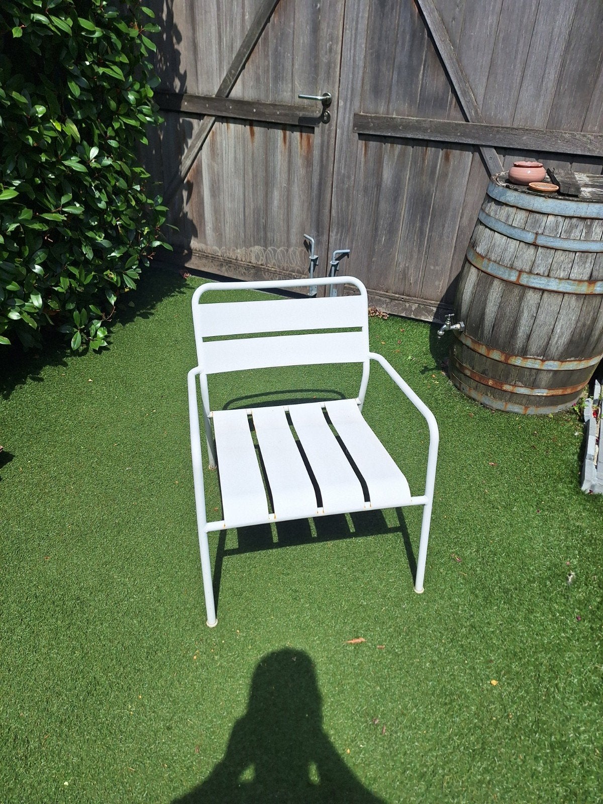 Witte tuinstoel, Jardin & Terrasse, Chaises de jardin, Enlèvement, Utilisé, Métal
