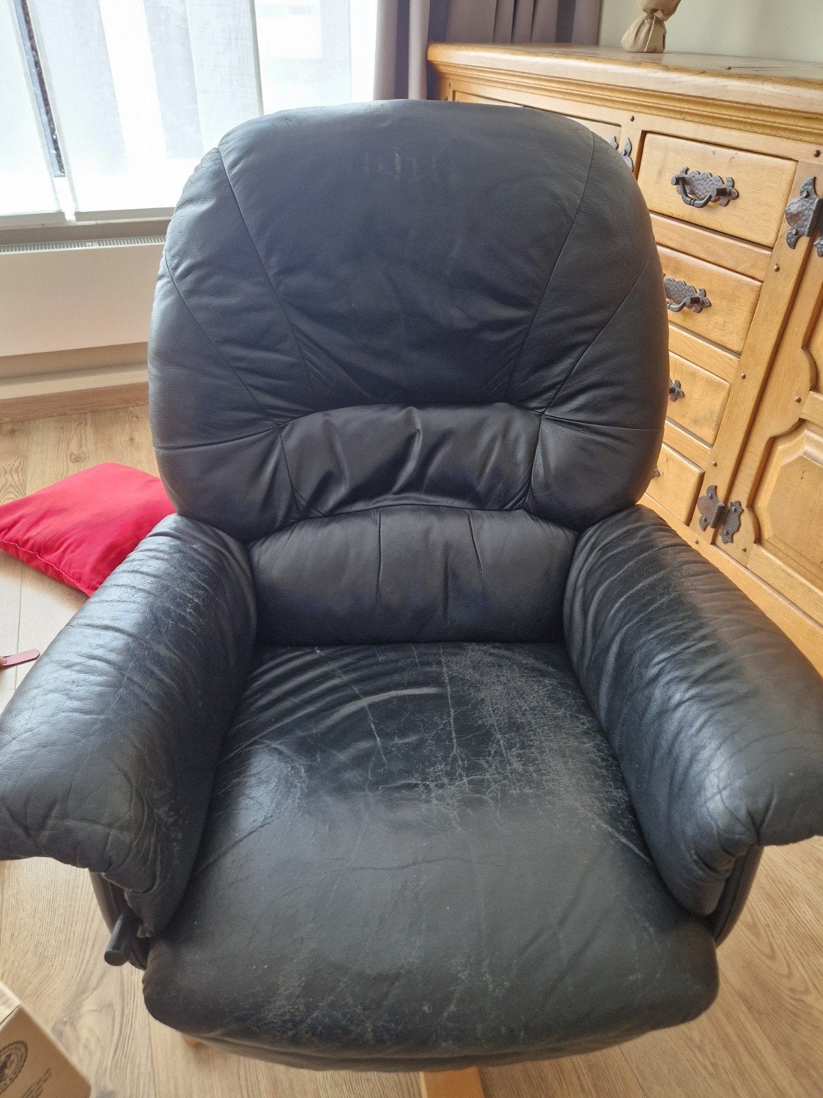 Relax fauteuil / zetel leer gratis, Huis en Inrichting, Fauteuils, Ophalen, Gebruikt, Leer