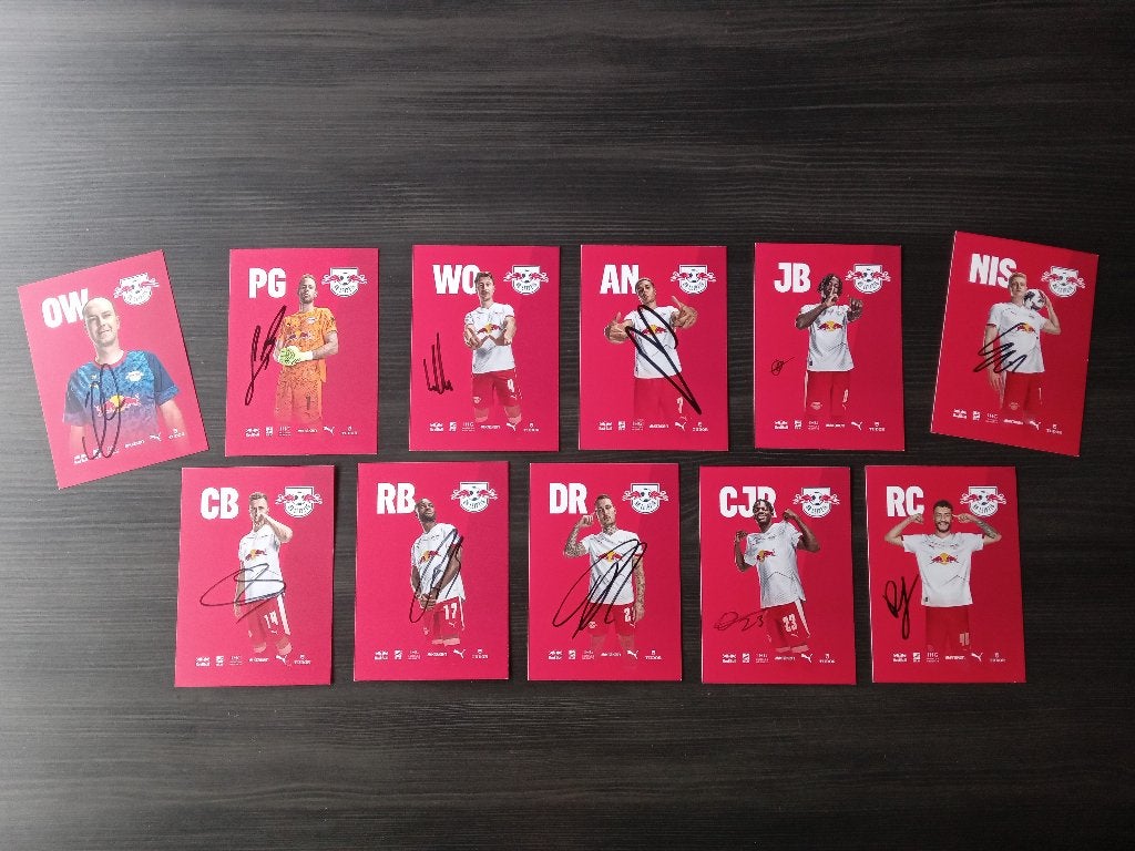 Gesigneerde 2025-2026 spelerskaarten van RB Leipzig, Ophalen of Verzenden, Nieuw, Clubaccessoires