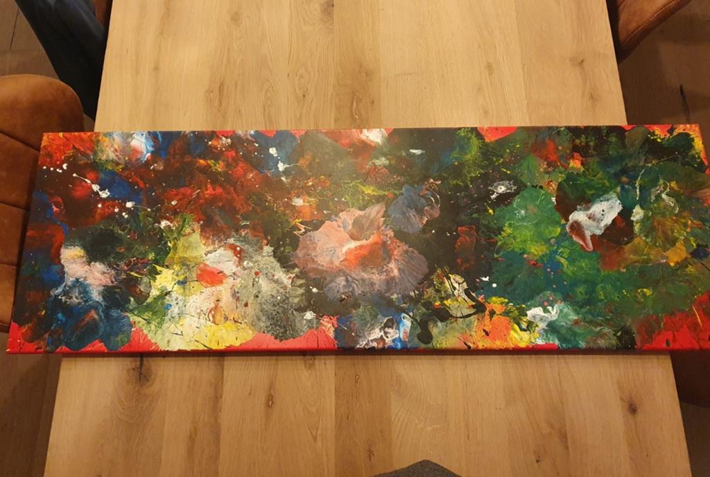 Schilderij abstract 40x120cm, Antiek en Kunst, Ophalen