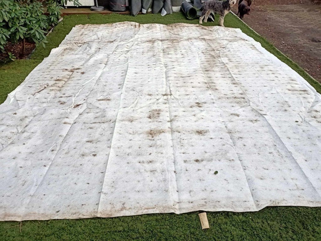 zeer sterke antiworteldoeken € 1/m², Tuin en Terras, Grind, Keien en Split, Ophalen, Zo goed als nieuw, Wit, Overige typen