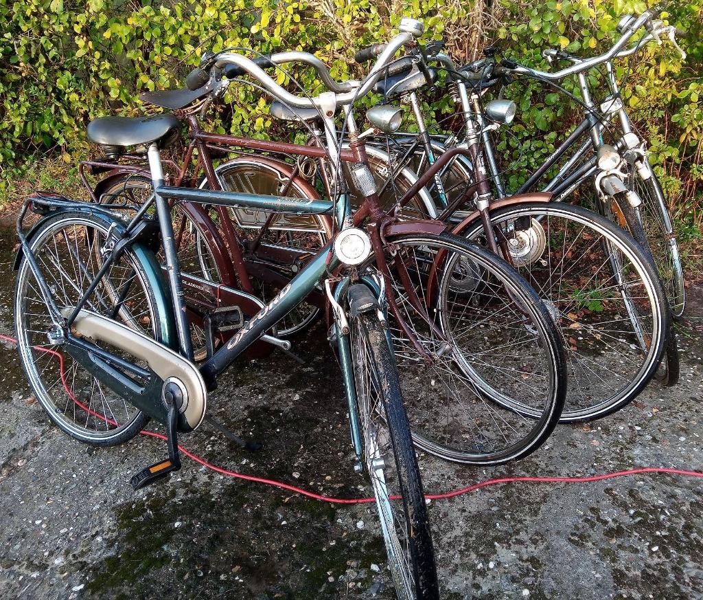 Opruiming, lot van 2 heren en 3 damesfietsen met werk aan., Enlèvement, Hommes