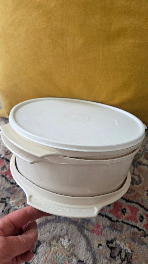 Tupperware micro ondes 3 en 1, Enlèvement, Utilisé, Crème, Récipient ou Bol