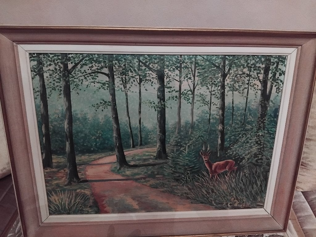 Tableau ancien, Antiquités & Art, Signé, Autres techniques, Paysage, Enlèvement