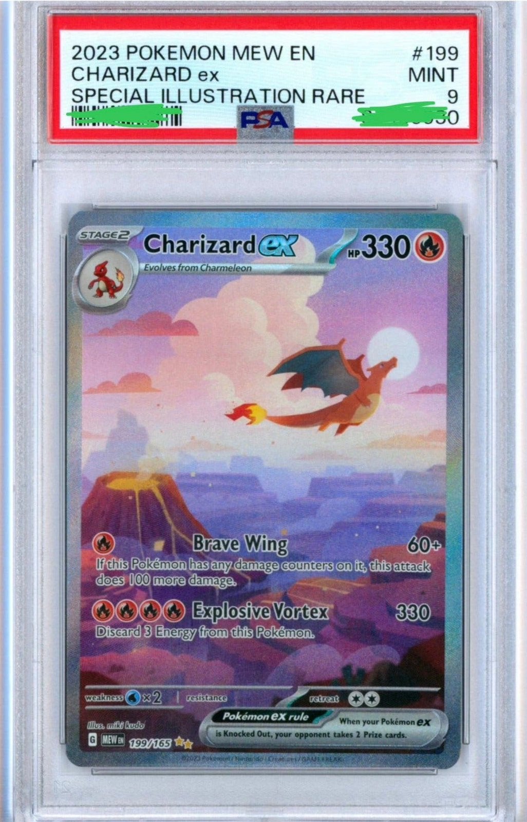 Charizard ex 199 Pokemon 151 - PSA 9, Hobby en Vrije tijd, Verzamelkaartspellen | Pokémon, Ophalen of Verzenden, Zo goed als nieuw