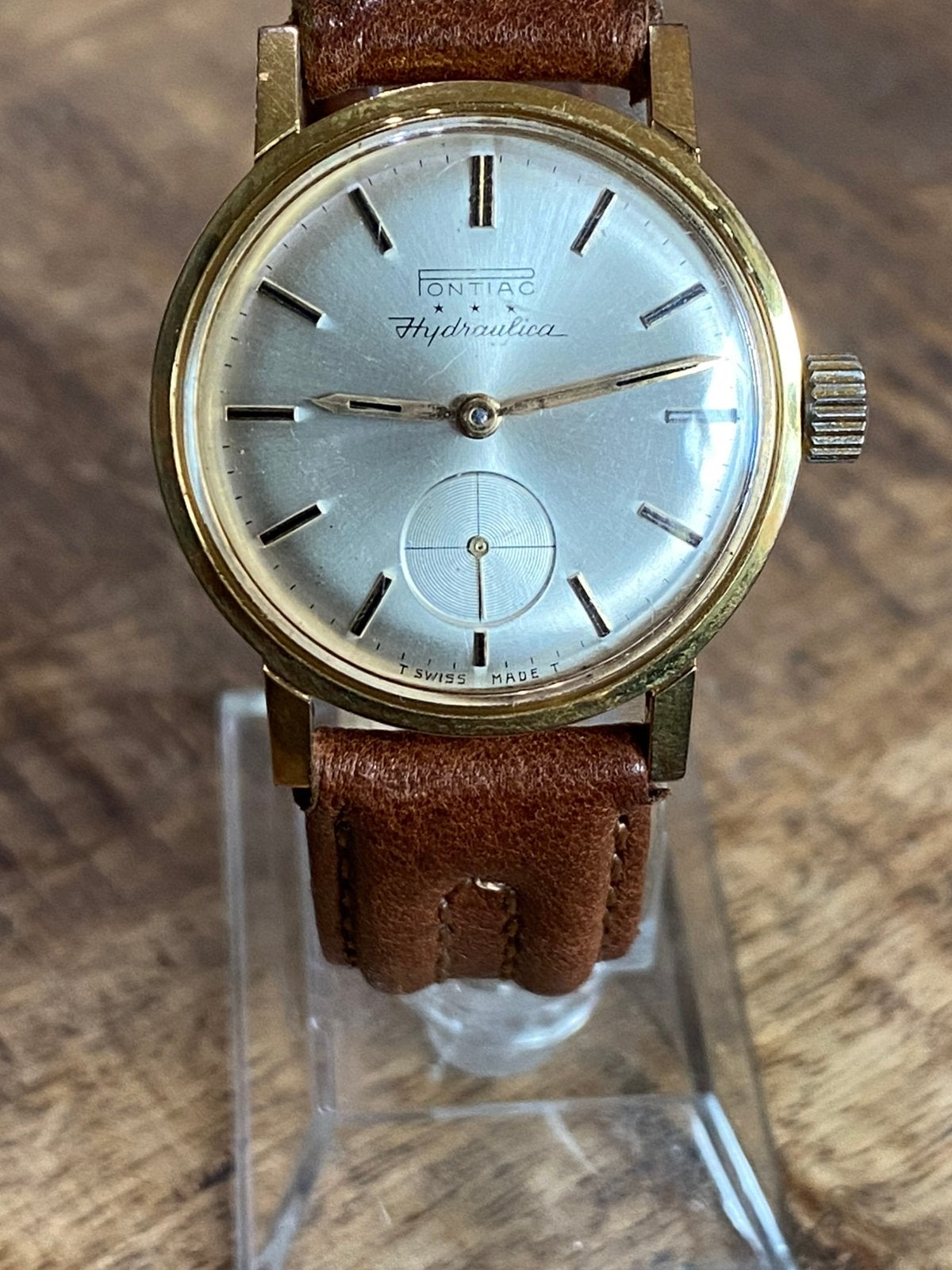 Pontiac Hydraulica vintage polshorloge, Handtassen en Accessoires, Horloges | Heren, Ophalen of Verzenden, Polshorloge