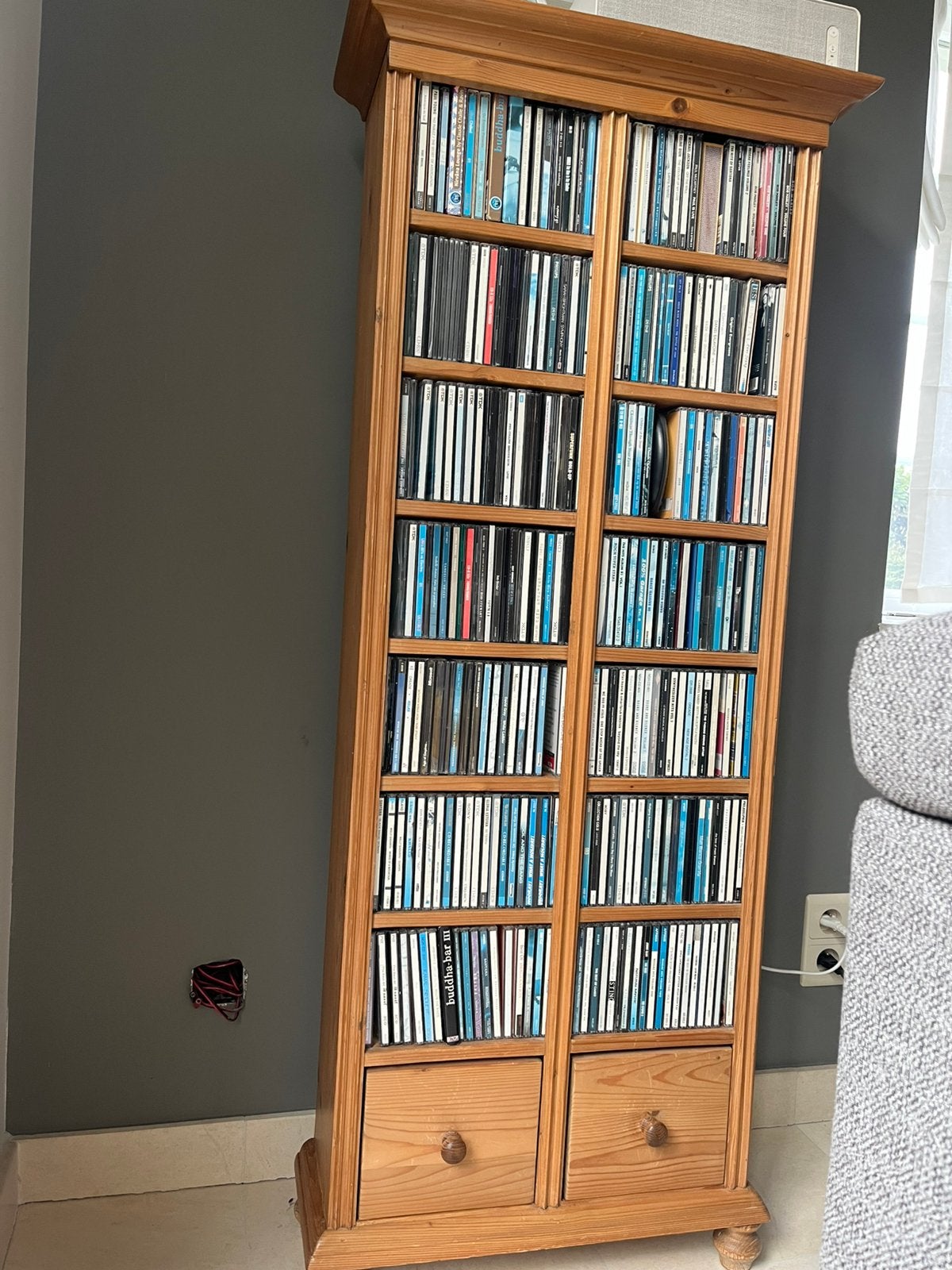 CD kast - grenen hout, Ophalen, 150 discs of meer, Zo goed als nieuw, Cd's