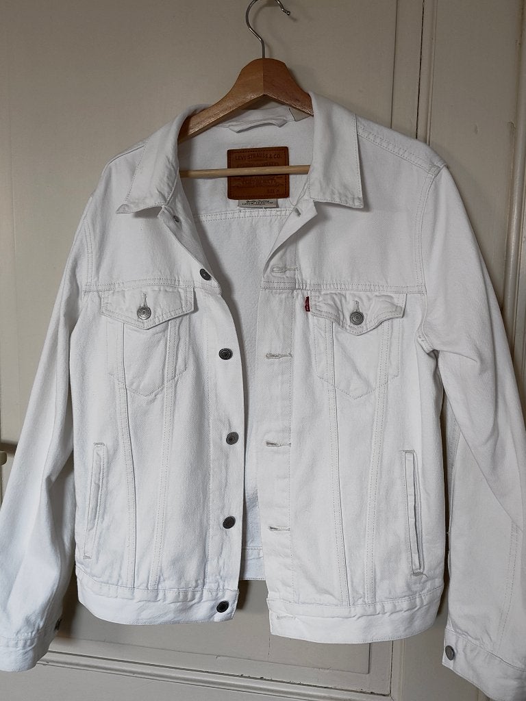 Veste en jean Levi's Blanche, Levi's Strauss, Enlèvement, Porté, Blanc