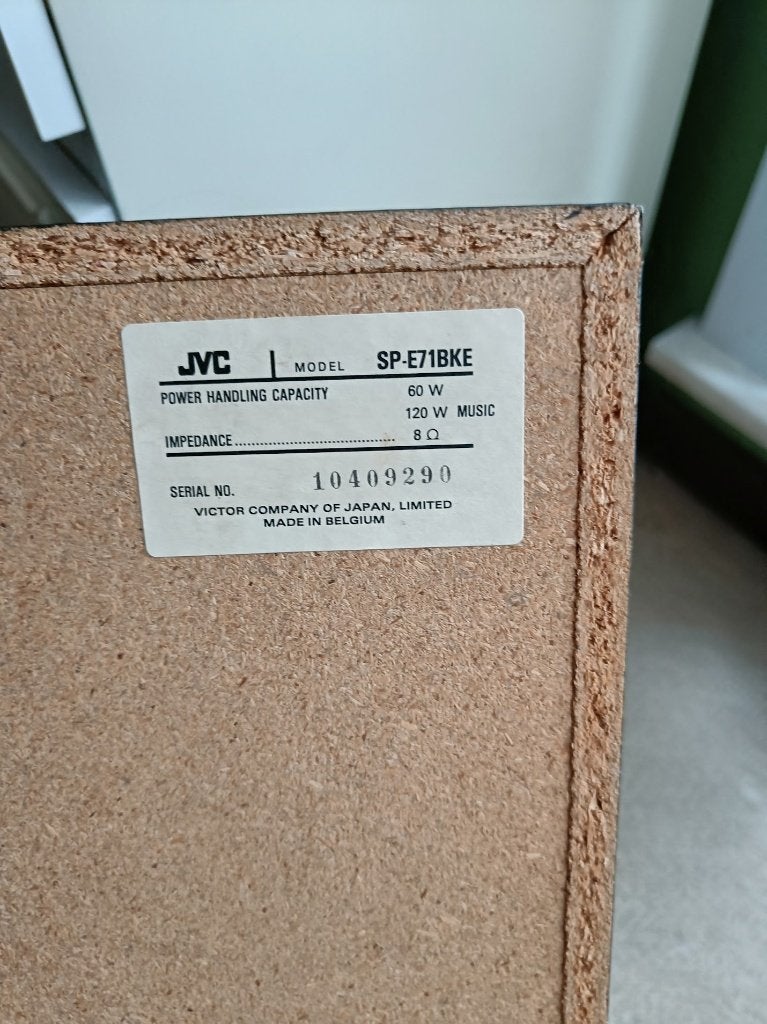 2 Boxen van JVC SP-E71BK, Audio, Tv en Foto, Ophalen, Zo goed als nieuw, JVC
