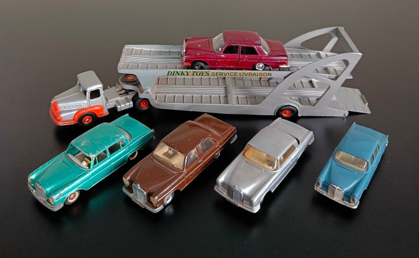 Autotransporter Unic & Mercedes-Benz Dinky,Tekno, Jacques., Ophalen of Verzenden