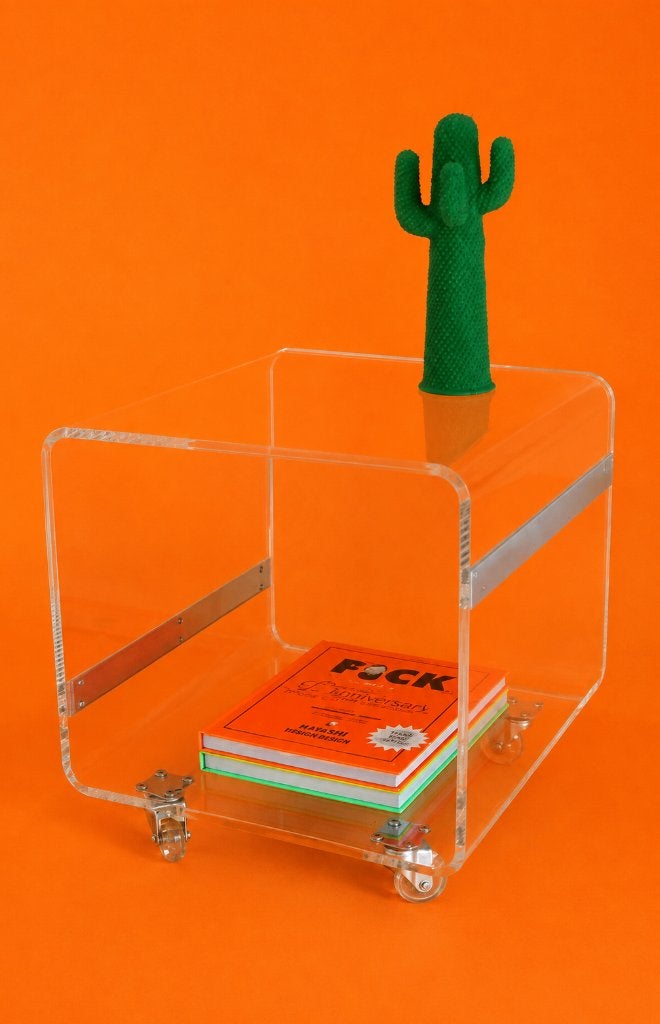 French Vintage Lucite Side Table, Antiquités & Art, Art | Objets design, Enlèvement, Plastique