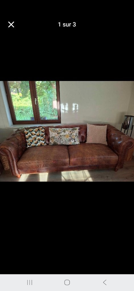 3 canapés Chesterfield, Huis en Inrichting, Zetels | Zetels, Ophalen, Gebruikt, Overige maten, 150 tot 200 cm