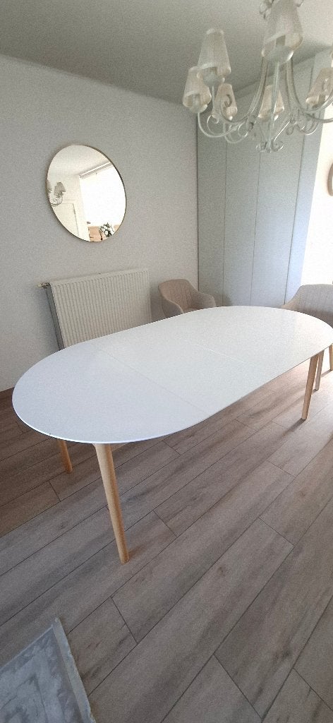 Uitschuifbare salon tafel (eik), Huis en Inrichting, Ophalen, 50 – 75, Gebruikt, Eikenhout