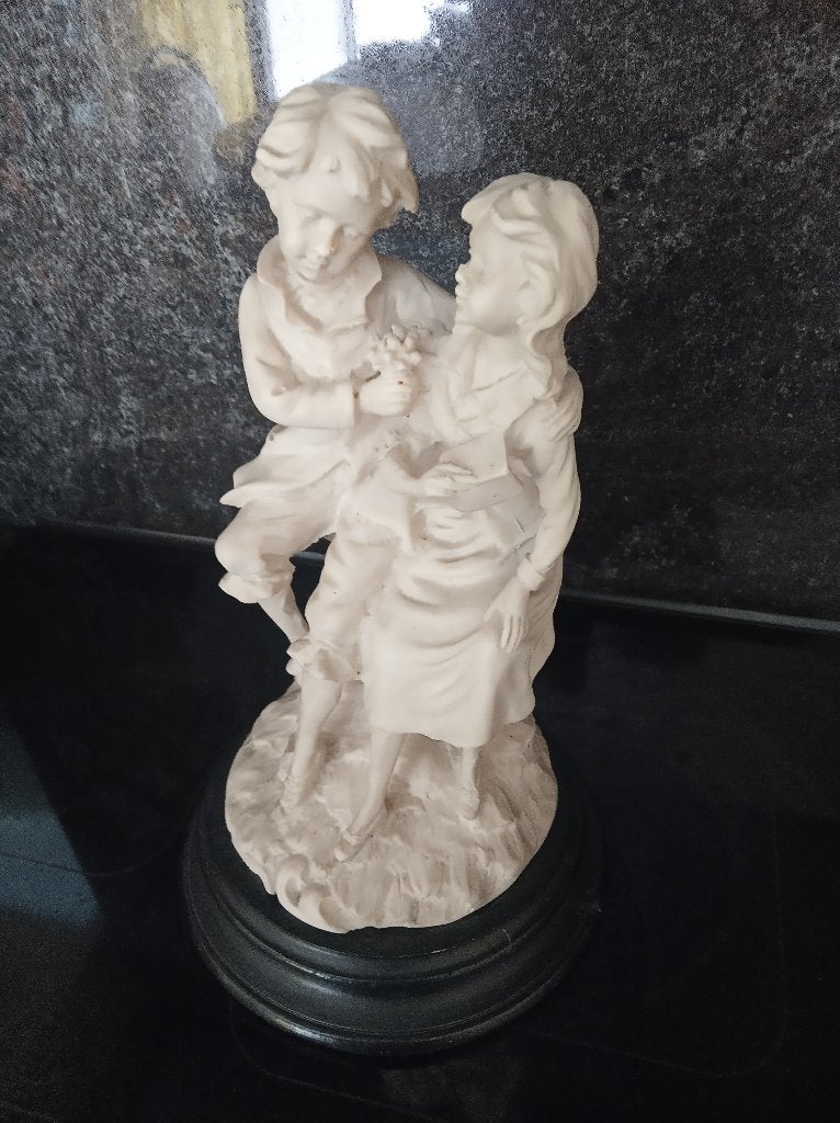 Statue Belle Epoque sur socle en bois, Collections, Enlèvement ou Envoi, Comme neuf, Humain